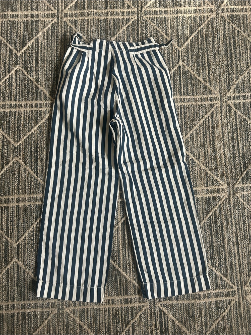MOTHER The Cinch Greaser Navy White Vertical-Stripe Wide-Leg Pants Size 28 NWOT - Picture 8 of 8